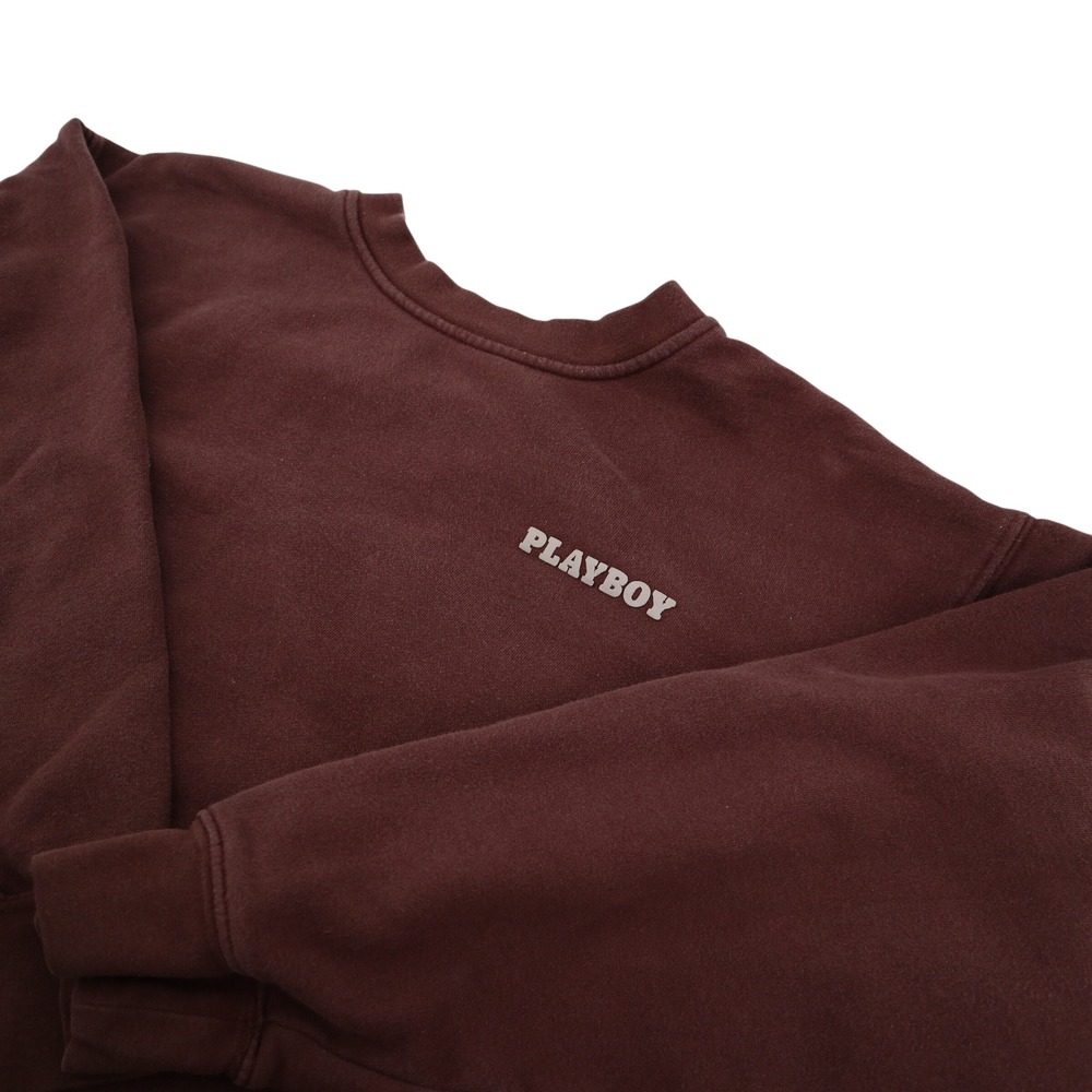 Playboy Sweatshirt Mens Large Brown PacSun Crewneck Y2K Big Logo Good